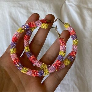 Colorful flower hoops